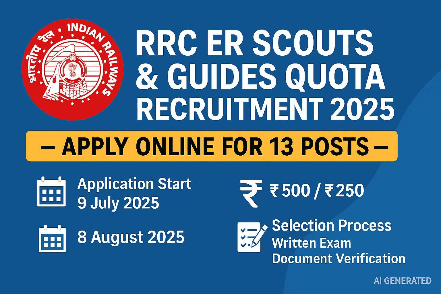 RRC ER Scouts & Guides Quota Recruitment